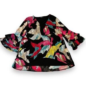 Calessa Mesh Top Medium Layered Artsy Black